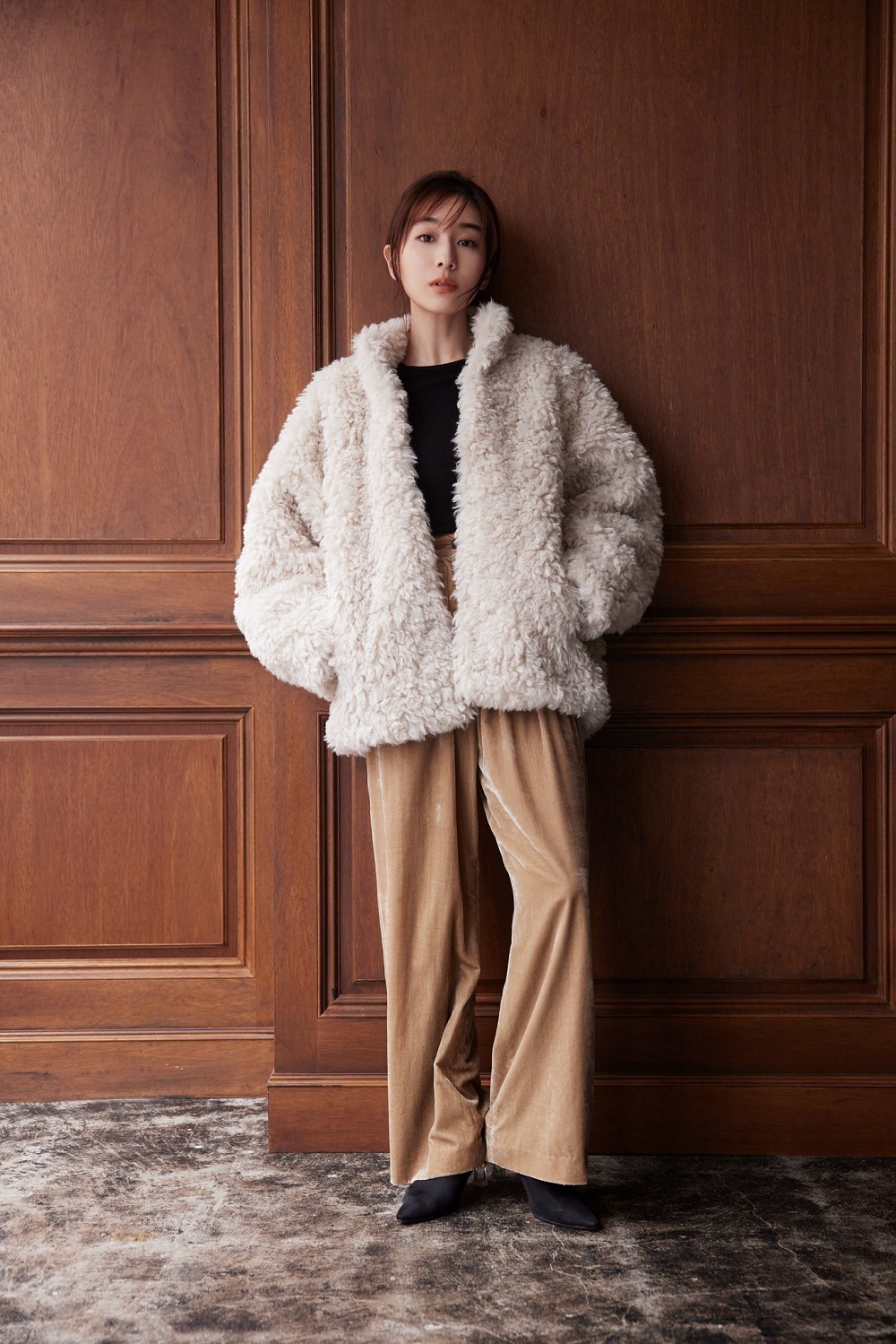 ナチュラ CLANE 田中みな実コラボ　CURL FUR SHORT COAT