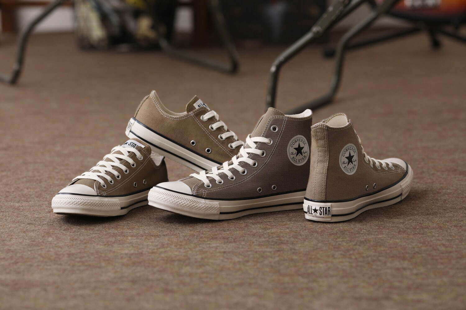 24色コンバース　CONVERSE　オールスター　スニーカー　ベージュ　24