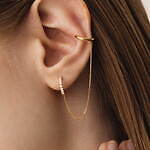 コフル バイ 4℃新作"18Kゴールド×ラボグロウンダイヤ"のピアス＆チェーン付きイヤーカフ｜写真4