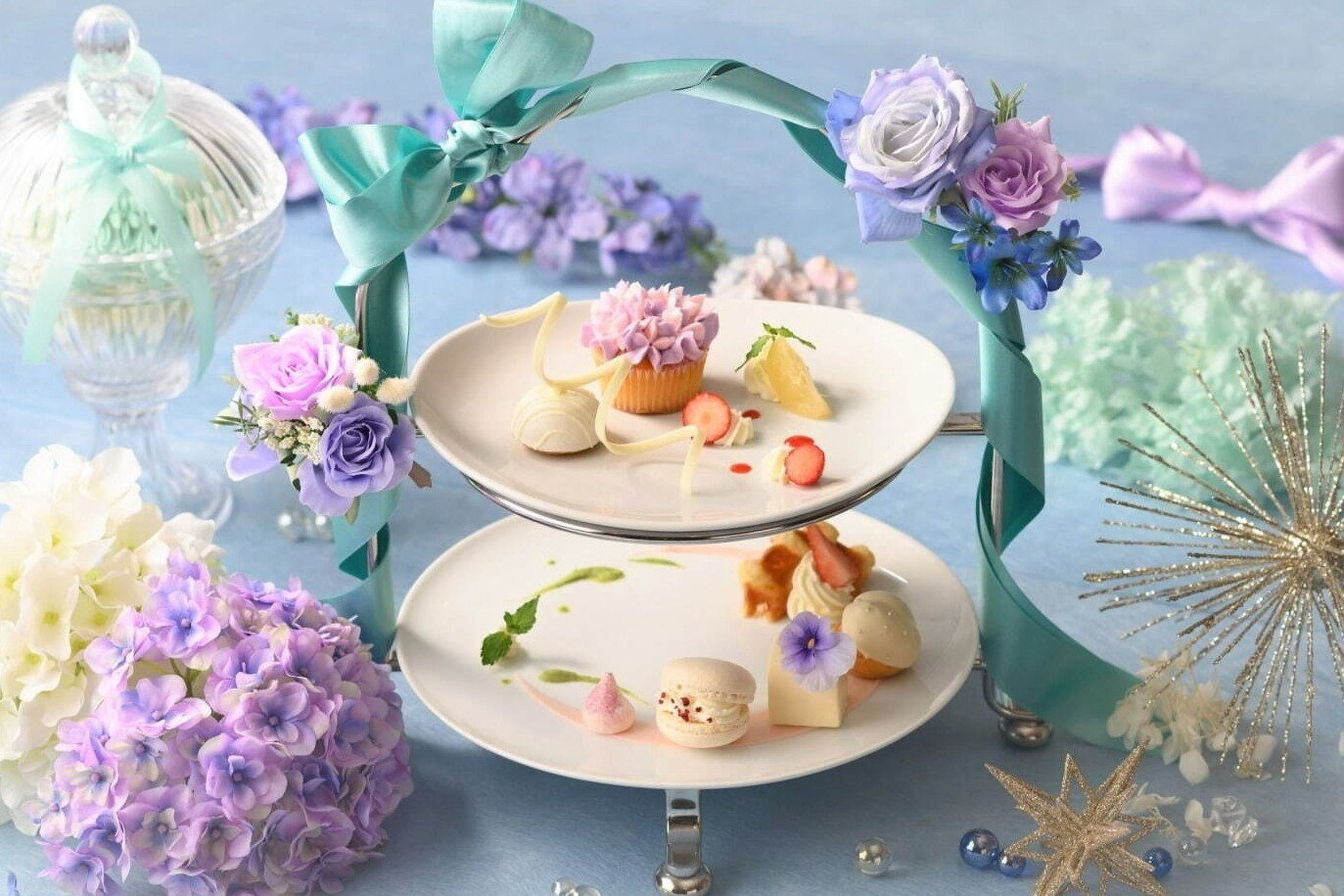 ギモーヴ｜アニヴェルセルカフェ みなとみらい横浜“紫陽花”アフタヌーンティー＆ドリンク、花咲くスイーツなど