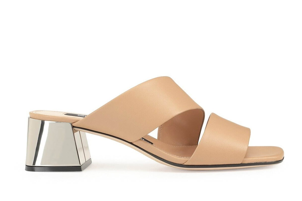 セルジオ ロッシ「エスアール アリシア」新作サンダル＆ミュール、メタリックなボリュームヒール