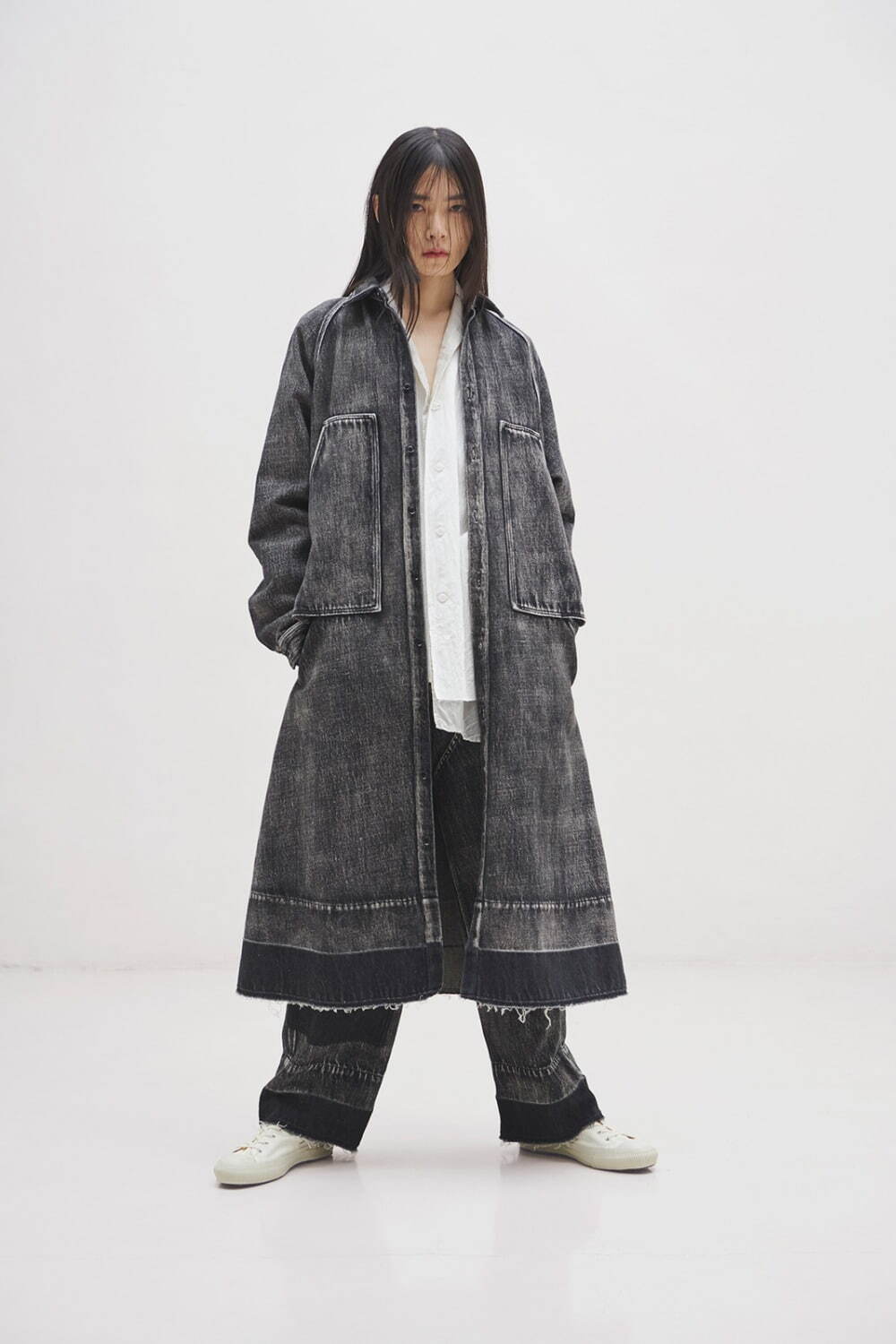 Y's ワイズ 20AW パネル パッチワーク ワイドパンツ