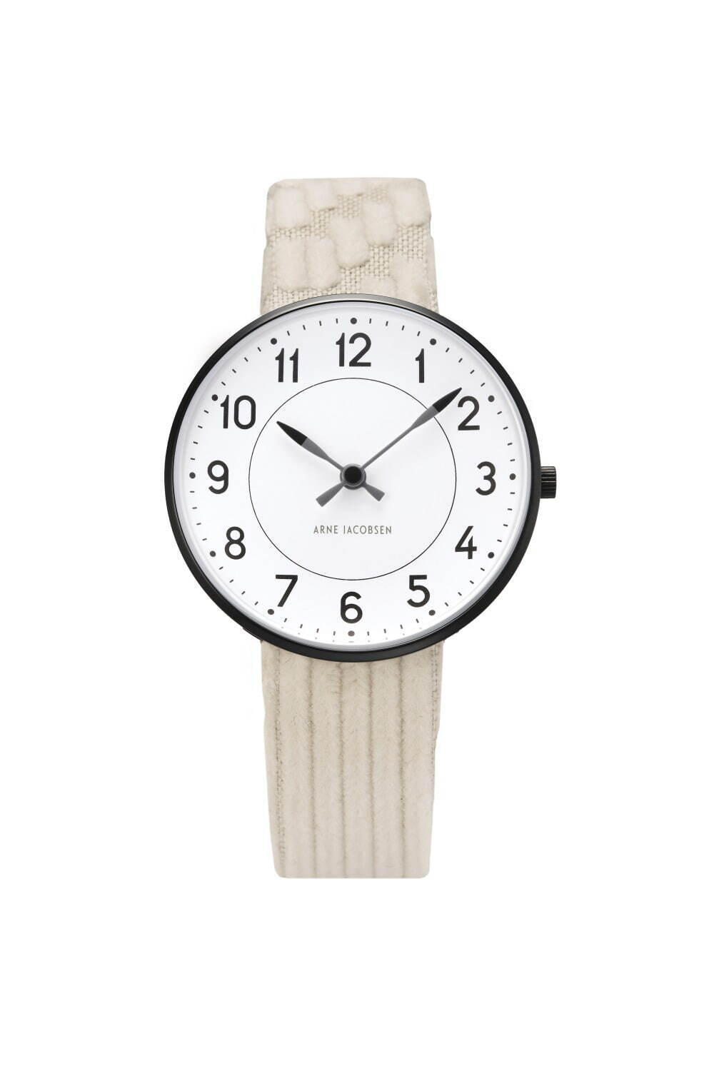 アルネ ヤコブセン×ミナ ペルホネンの腕時計、ランダムに織られたコーデュロイ素材のストラップ｜写真10