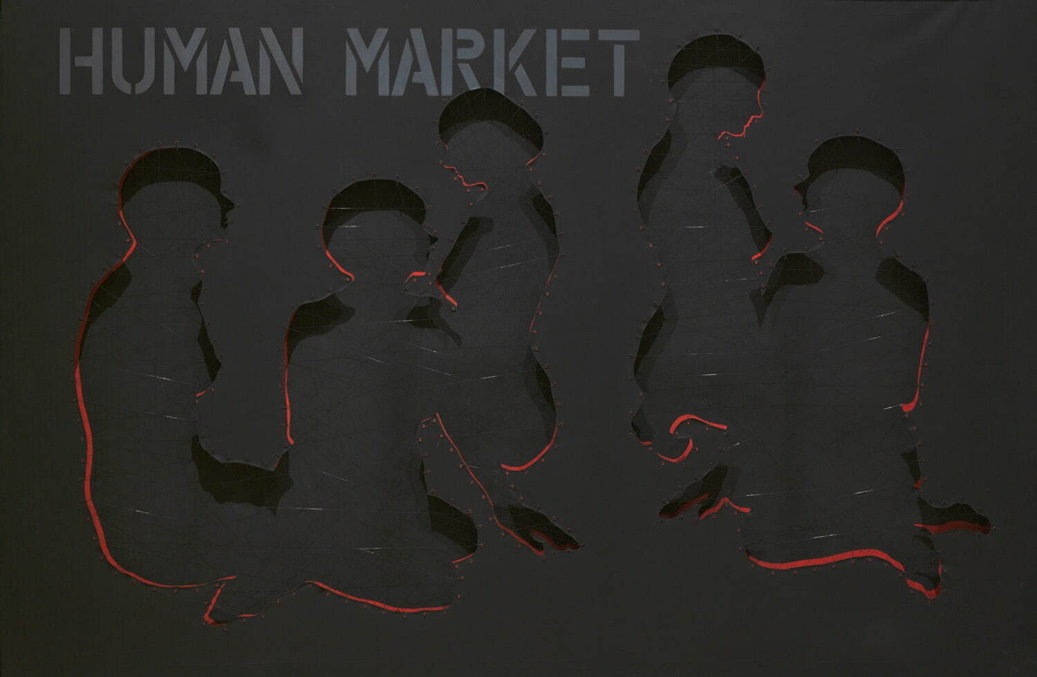 前田齊《人間市場》1969年 ミクストメディア 長崎県美術館蔵