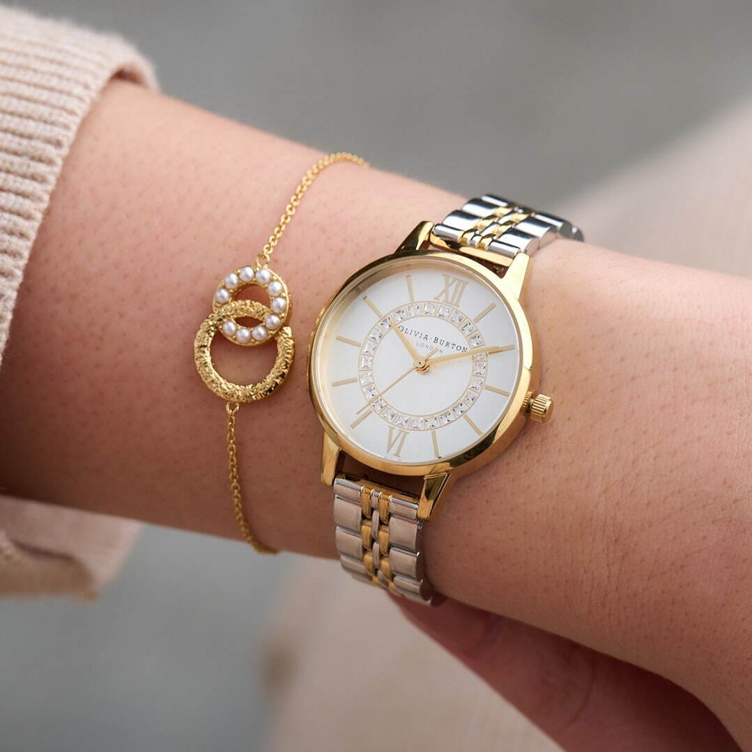 【送料0円】時計オリビア・バートン新作腕時計、メタルブレスレットの「クラシックス