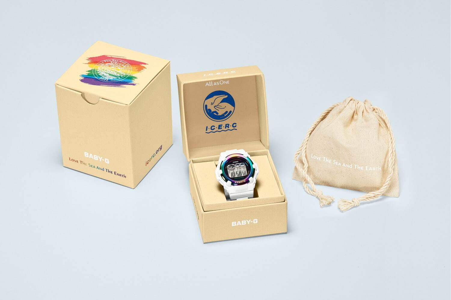 G-SHOCK&BABY-Gにイルカとクジラが描く"虹"モチーフの腕時計、レインボーカラーのベゼル｜写真11