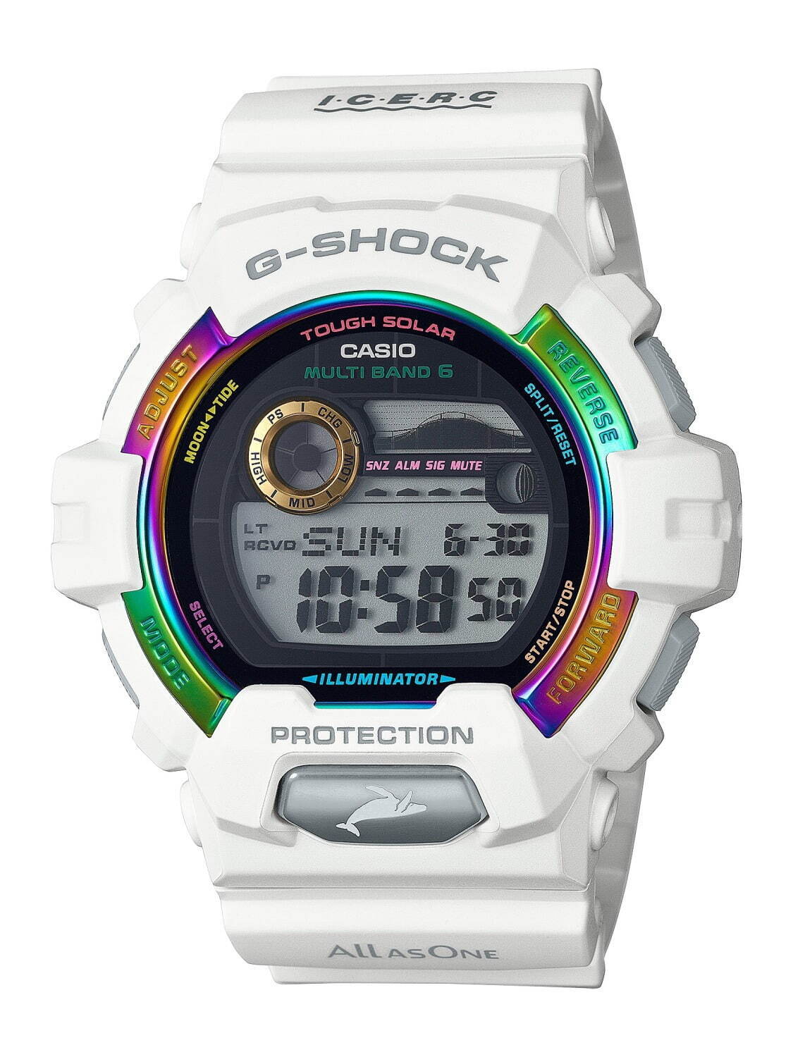 G-SHOCK&BABY-Gにイルカとクジラが描く"虹"モチーフの腕時計、レインボーカラーのベゼル｜写真2