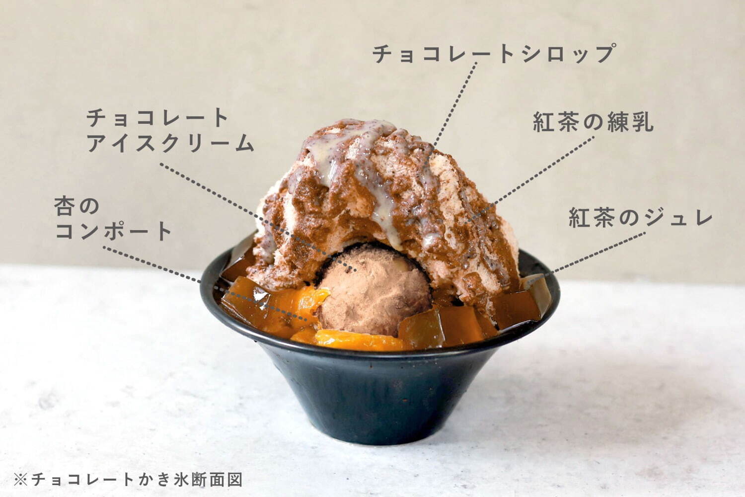 「チョコレートかき氷」単品 990円／ドリンクセット 1,375円