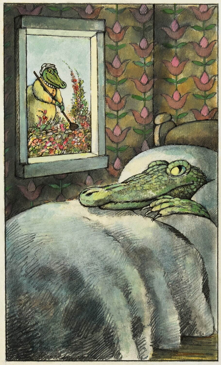 『ローベルおじさんのどうぶつ ものがたり』1980、原画 
Courtesy of the Estate of Arnold Lobel.