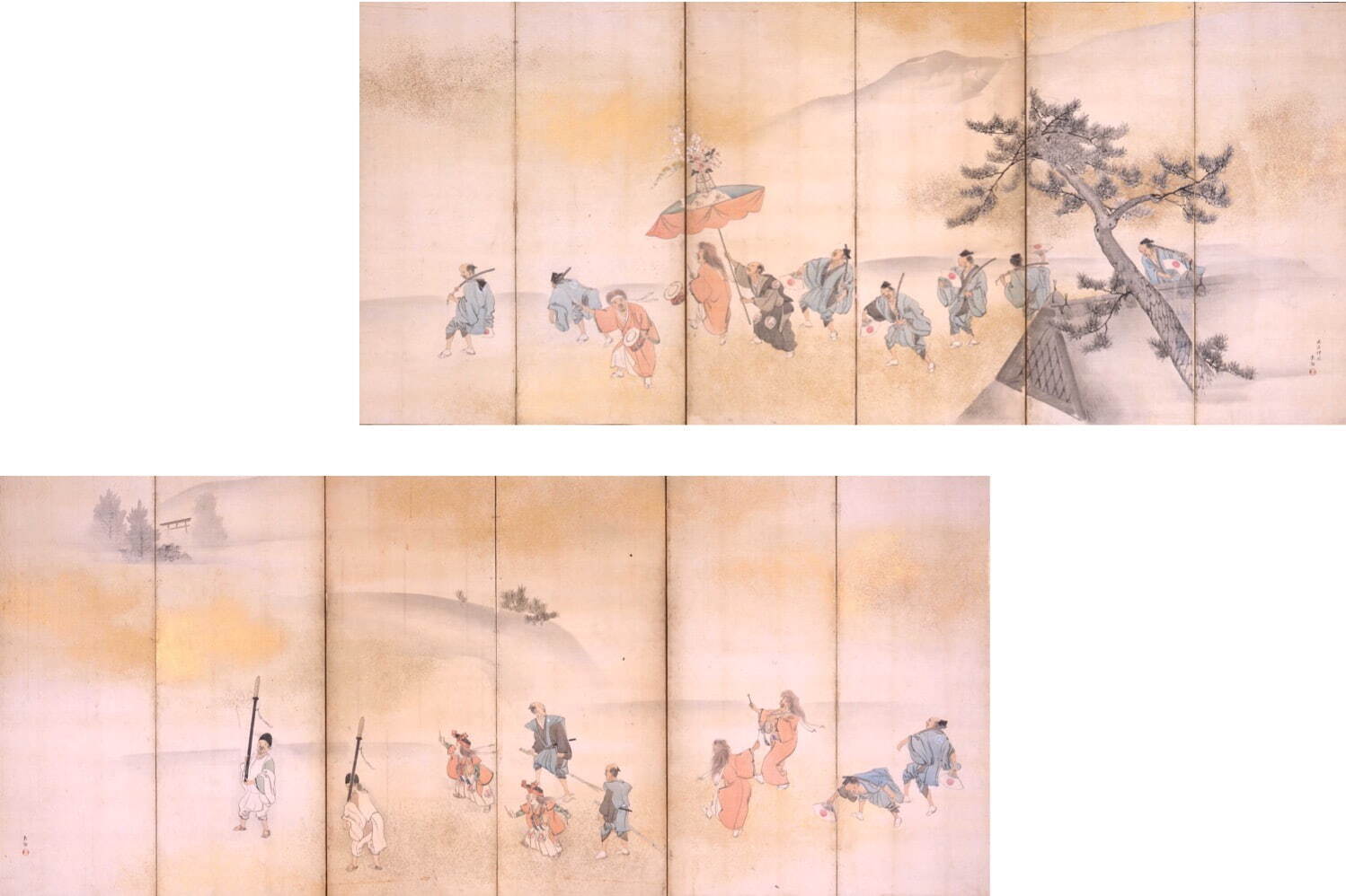 屏風 重要文化財 舞踊図 京都市所蔵