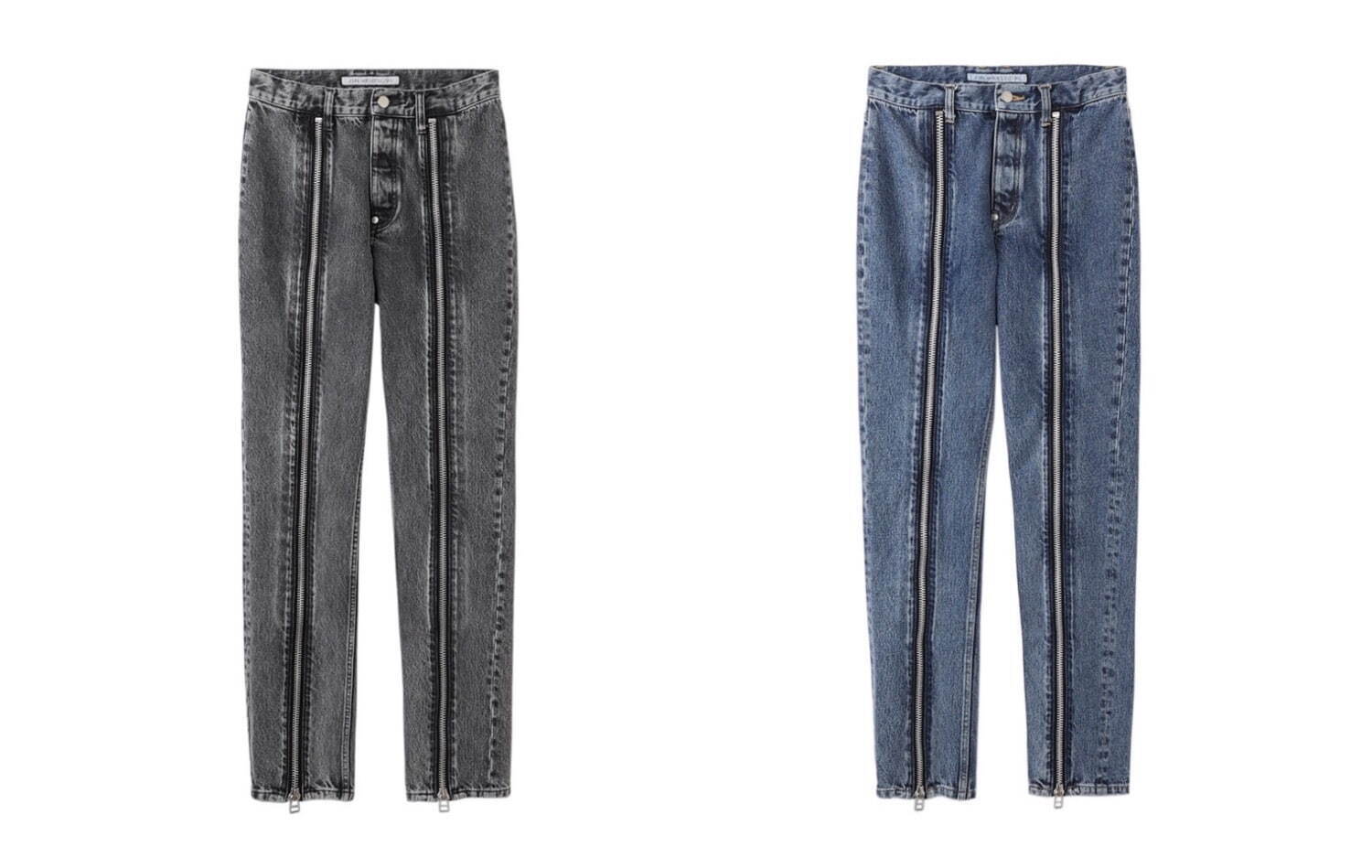 WASHED DENIM ZIPPED PANTS 各49,500円