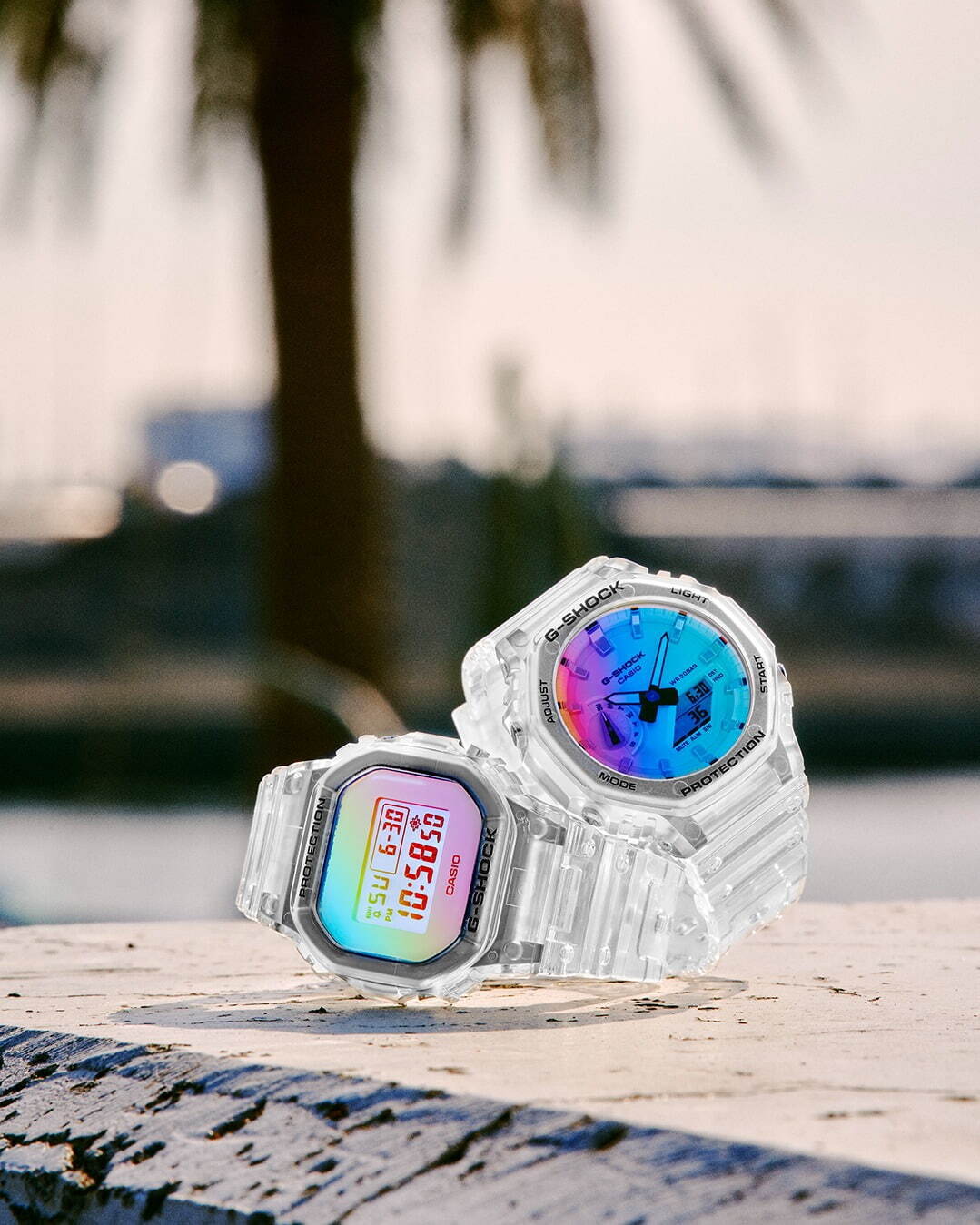 G-SHOCK、光を受けてレインボーに輝く新作シリーズ「イリデセント