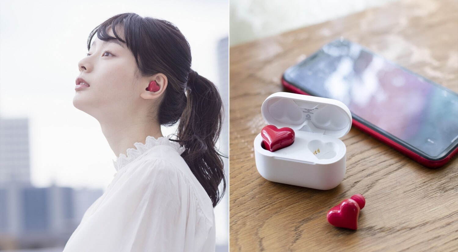 "ぷっくりハート型”の完全ワイヤレスイヤホン「HeartBuds」ソフトバンクショップなどで発売｜写真3