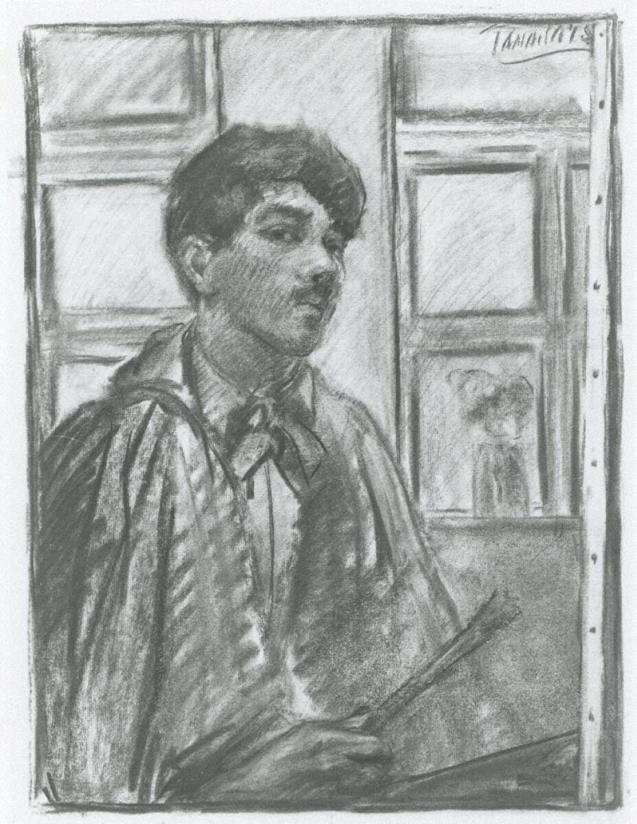 田中保《自画像》1915年 埼玉県立近代美術館蔵