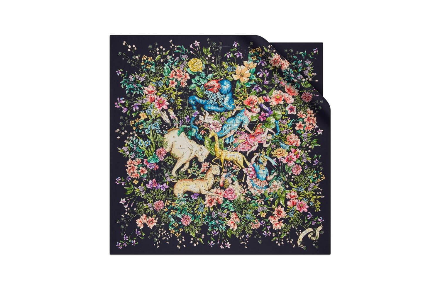 Christian Dior 赤いスカーフ 太陽と月モチーフ Christian Dior 赤いスカーフ 太陽と月モチーフ Christian Dior