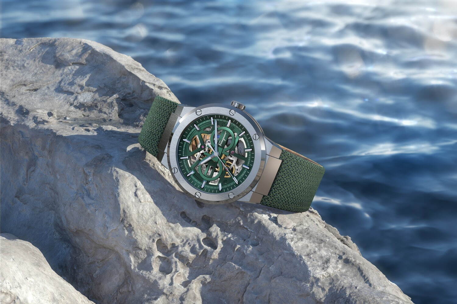サルヴァトーレ フェラガモの限定腕時計、ダブル“ガンチーニ”を飾ったスケルトンダイヤル｜写真10