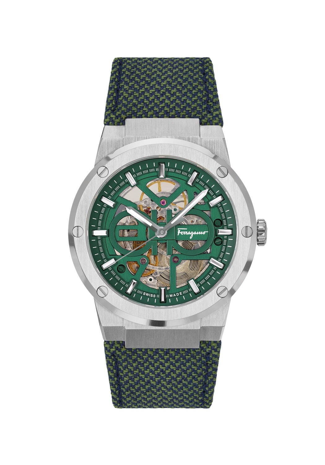 サルヴァトーレ フェラガモの限定腕時計、ダブル“ガンチーニ”を飾ったスケルトンダイヤル｜写真2