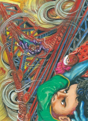 《ZOKU-SHINGO 小さなロボット シンゴ美術館》より「80 へびのように」(部分) 2021年 アクリルガッシュ、紙