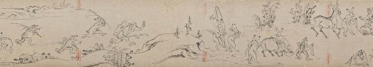 国宝 鳥獣人物戯画 甲巻 (部分) 京都・高山寺蔵 
画像提供：東京国立博物館 Image：TNM Image Archives
［展示期間 9月3日(土)～9月25日(日)］