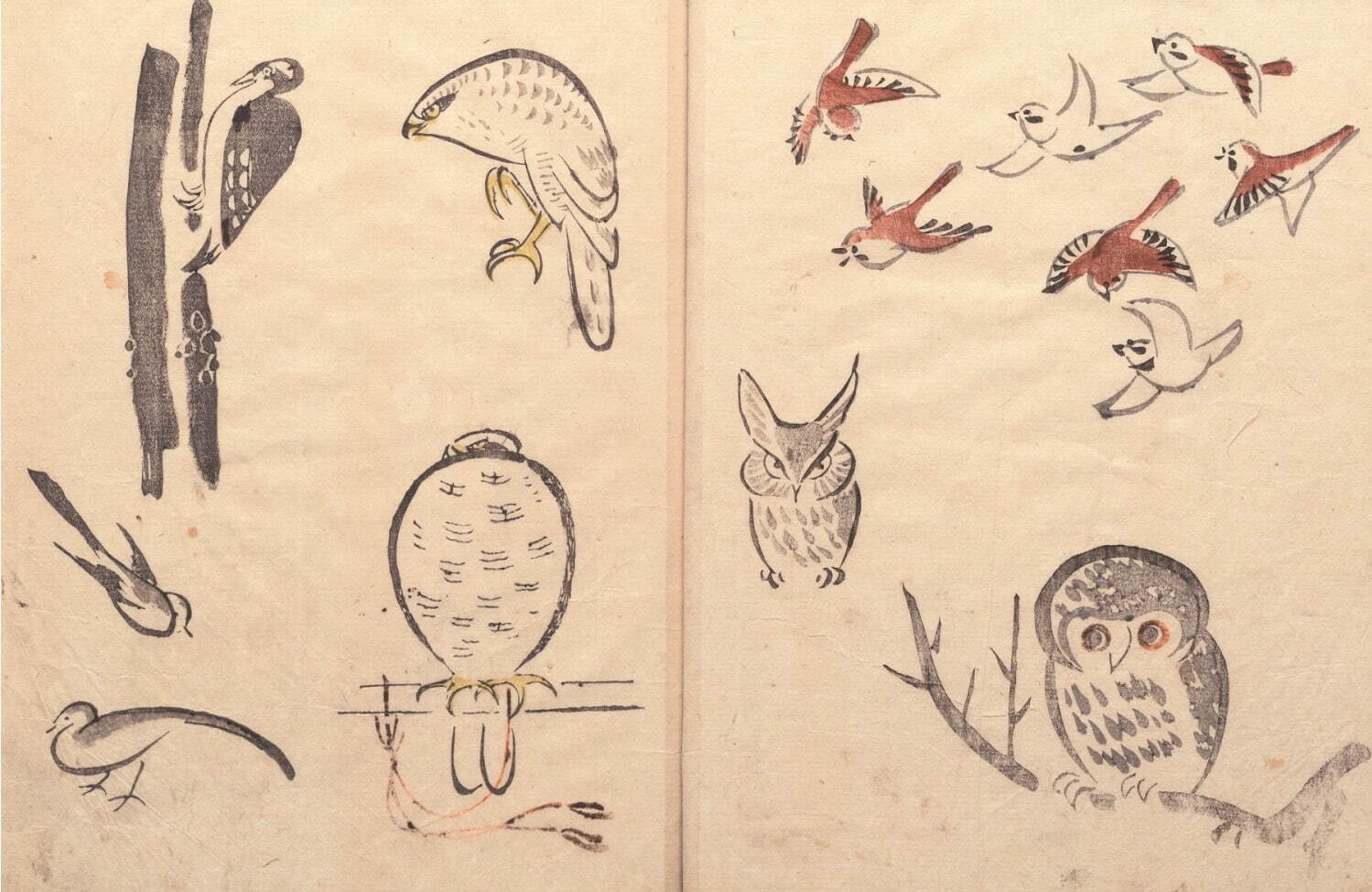 鳥獣略画式 鍬形蕙斎 福岡市博物館蔵