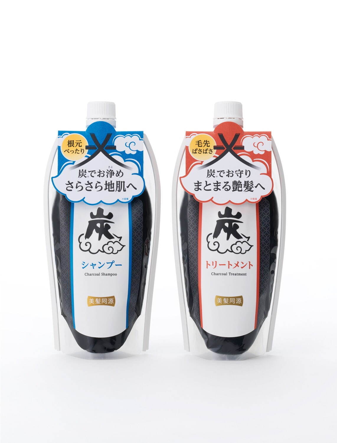 左から) 美髪同源 炭シャンプー 250mL 1,870円(編集部調べ)
美髪同源 炭トリートメント 240g 1,870円(編集部調べ)