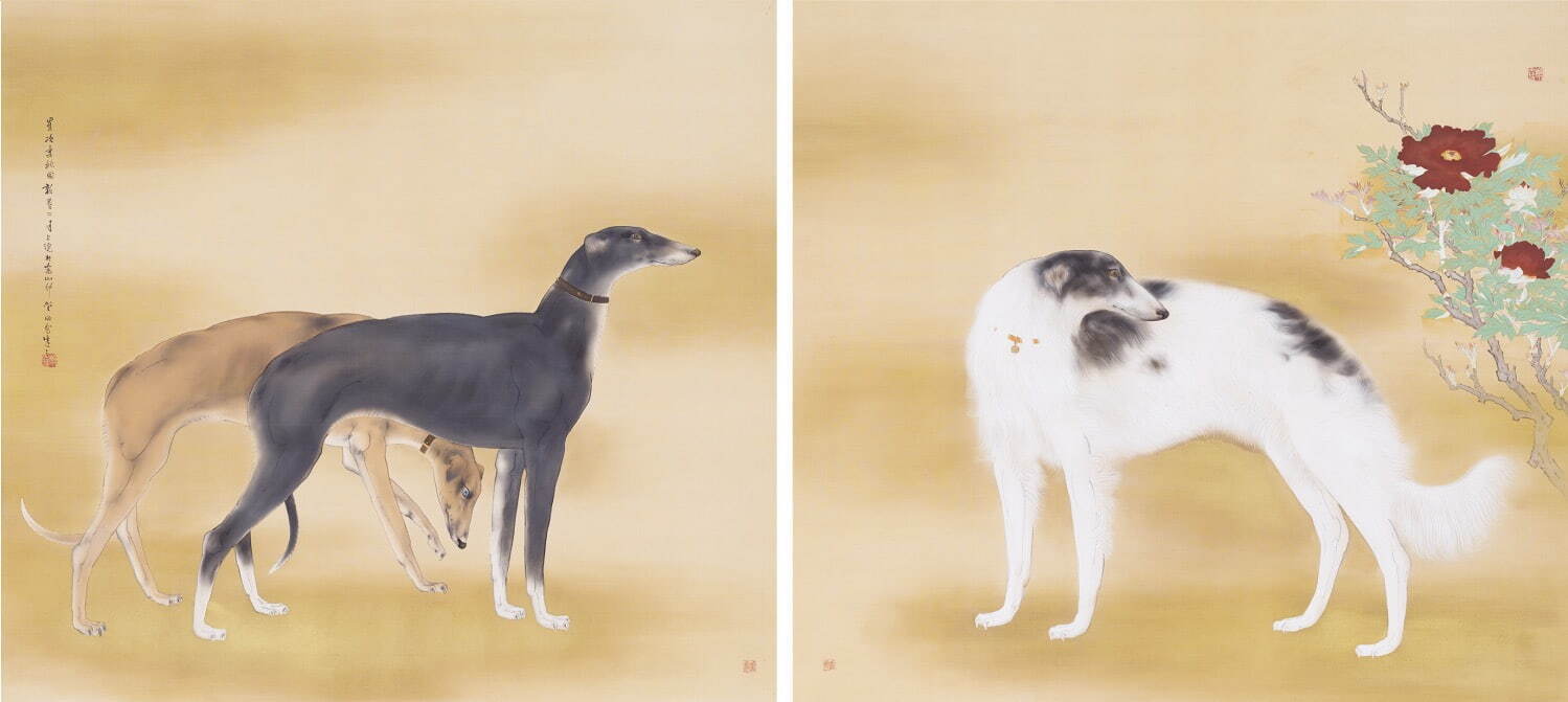 《唐犬》橋本関雪 二曲一隻 1936年(昭和11) 大阪市立美術館
［全期間展示］