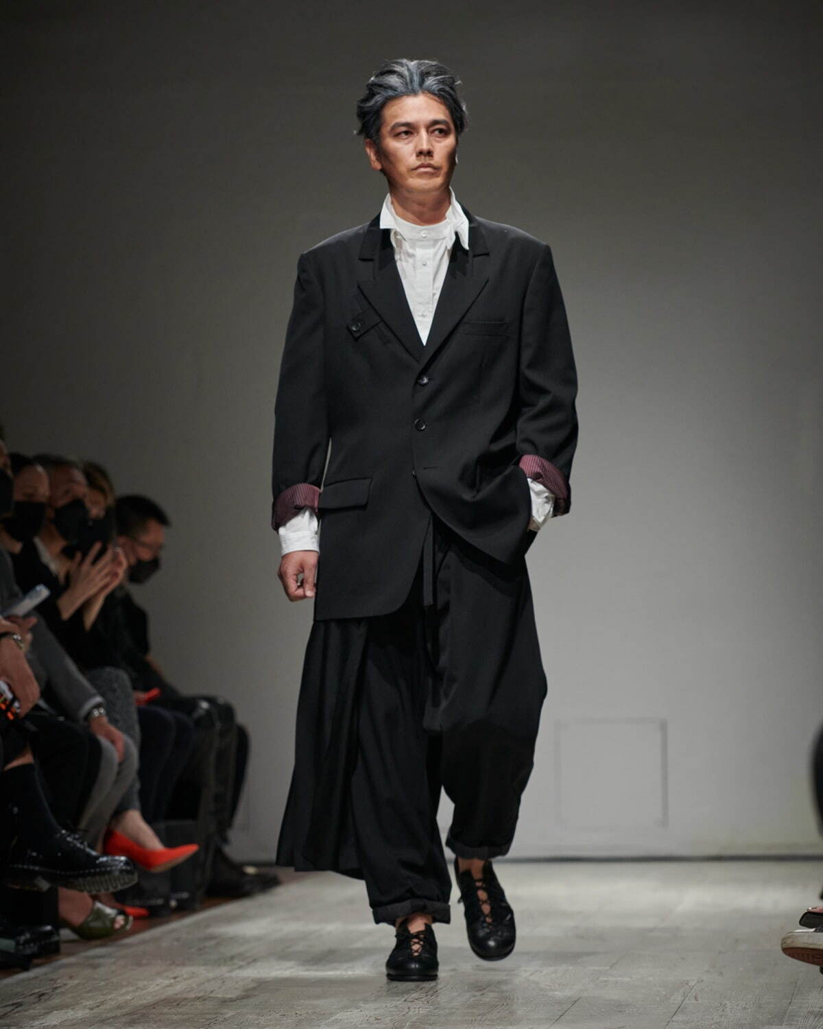 Yohji Yamamoto pour homme 麻パンツ 紺黒-