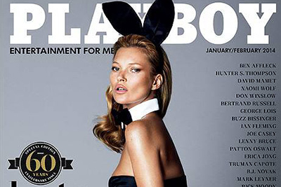 マート・アラス＆マーカス・ピゴット｜バニーガール姿のケイト・モス、米プレイボーイ誌のカバーに登場！ヒールはサンローラン