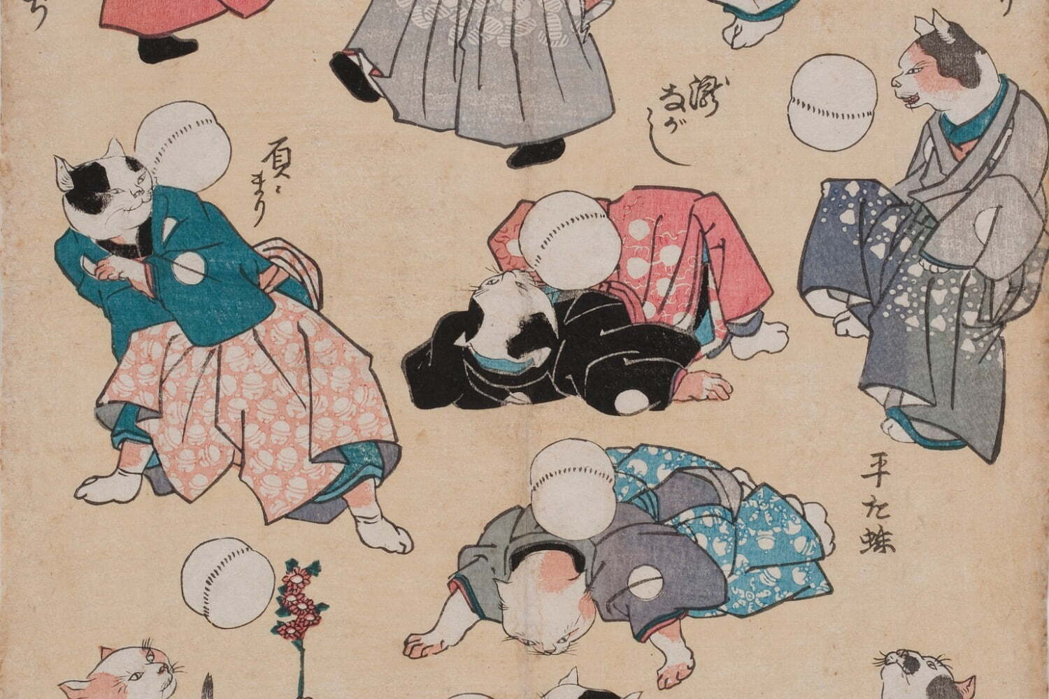 江戸時代｜「もしも猫展」名古屋市博物館で - 浮世絵における猫の“擬人化表現”に着目、歌川国芳などの作品を紹介
