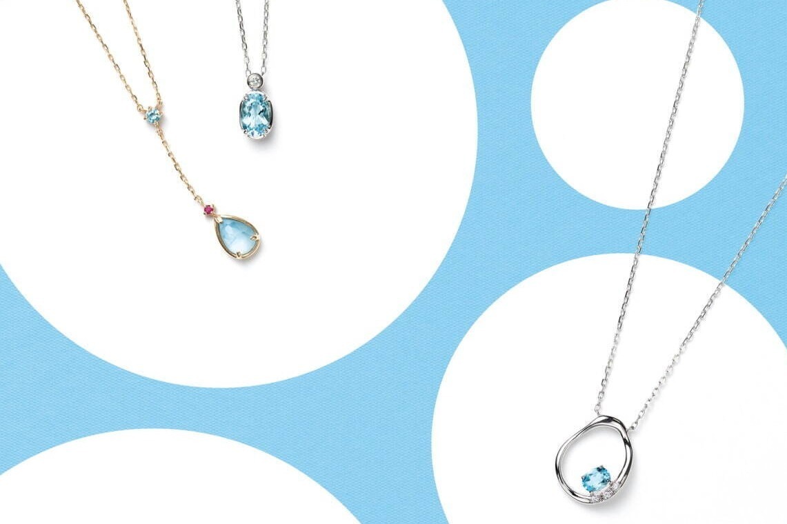 ヴァンドーム青山 ブルートパーズ シェル ネックレス Yシルエット K18 YG シェル ブルートパーズ ネックレス | Vendome Aoyama (Women