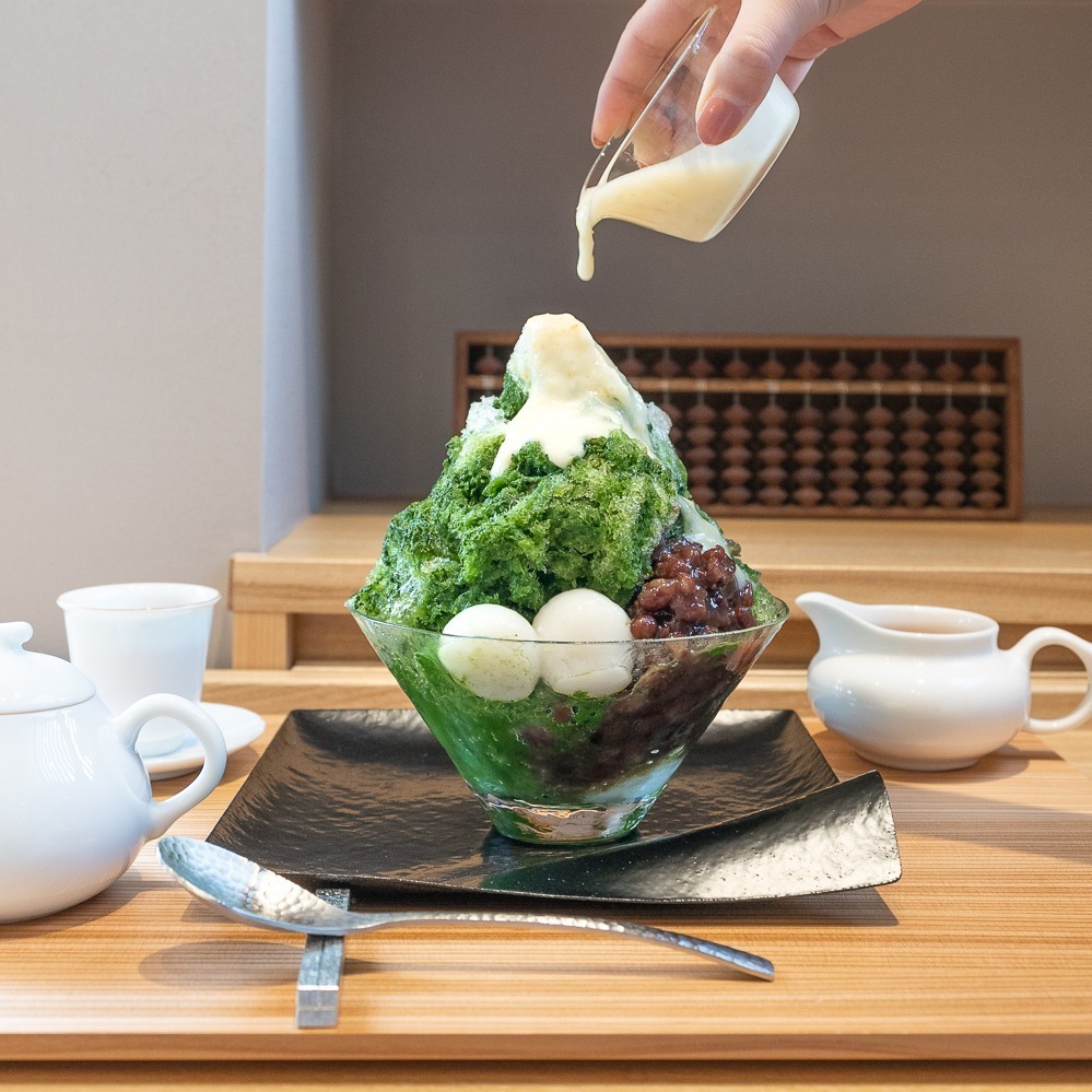 「濃い抹茶と酒粕ゆずクリームのかき氷」1,280円