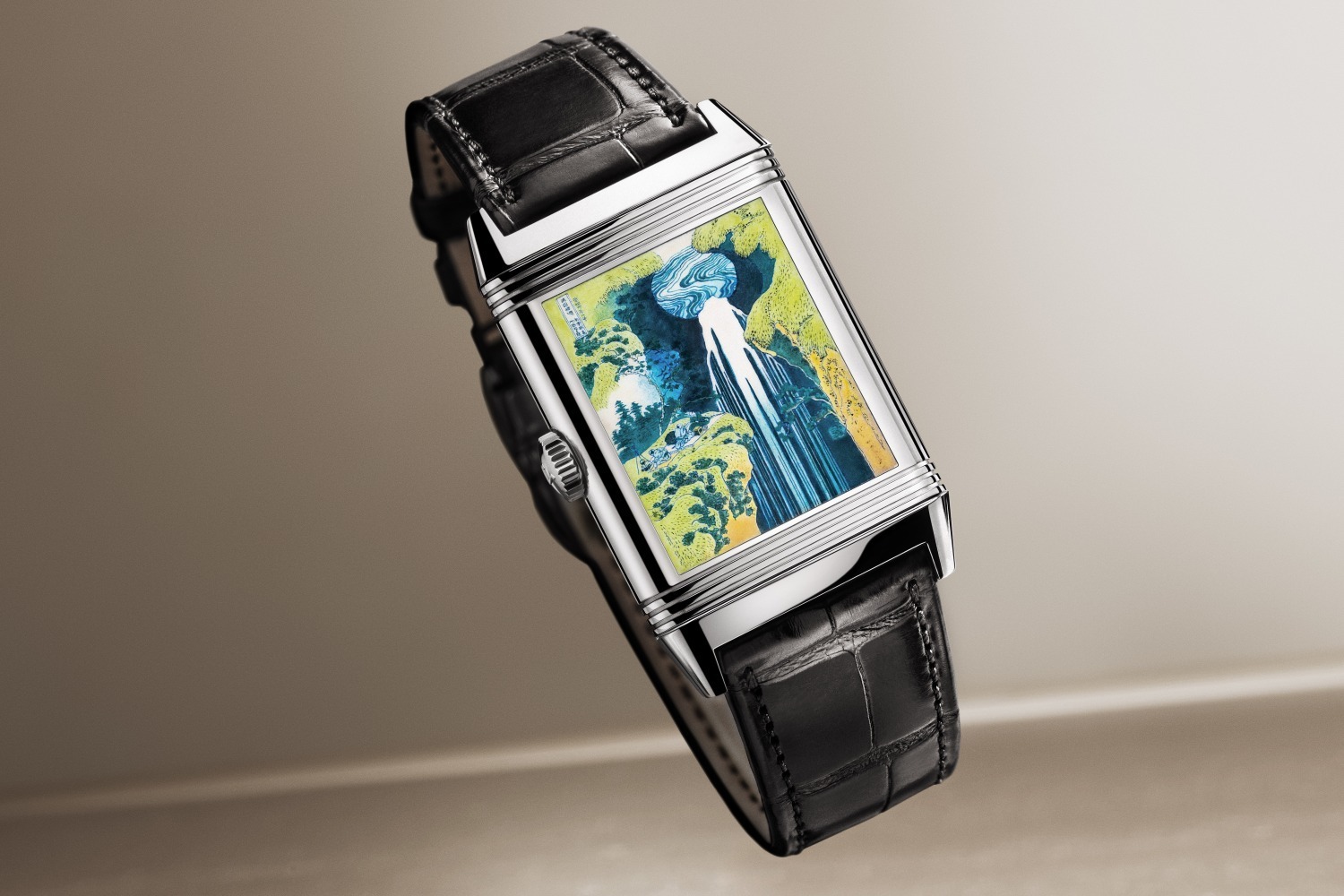 ジャガー・ルクルト限定腕時計、葛飾北斎“滝”作品を繊細なエナメル加工で忠実に表現