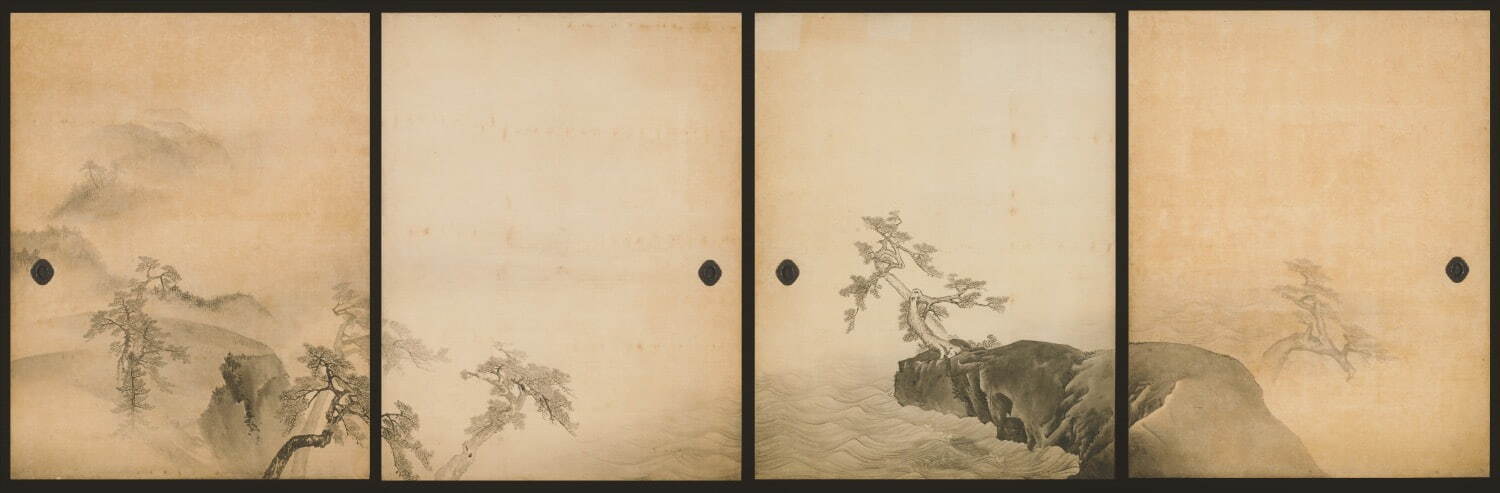 円山応挙《海辺老松図襖》(部分) 1787年(天明7) 東京国立博物館蔵［通期展示］ ©Image:TNM Image Archives