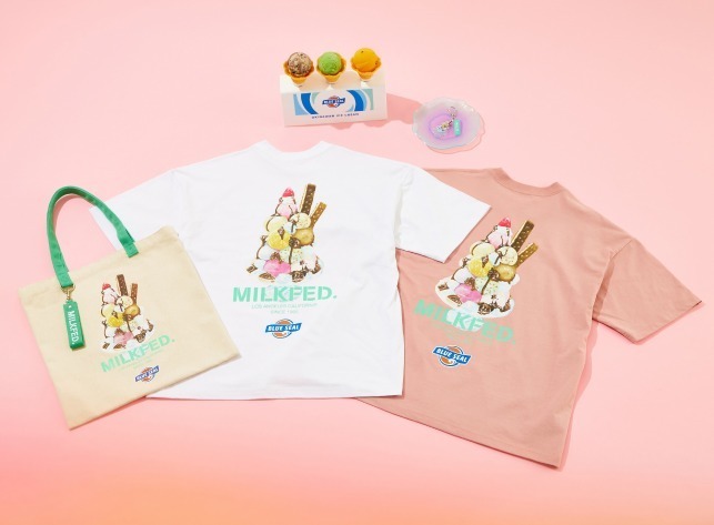 ミルクフェド 沖縄のアイス ブルーシール とコラボ 手書き風 イラストのtシャツやバッグ ファッションプレス