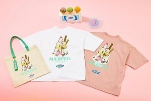 ミルクフェド、沖縄のアイス「ブルーシール」とコラボ“手書き風”イラストのTシャツやバッグ