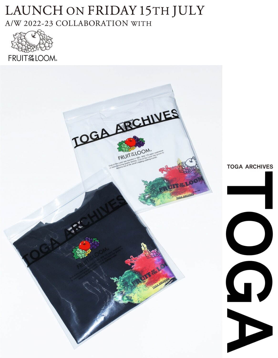 トーガ × フルーツオブザルーム初コラボ、“抽象的なフルーツロゴ”入りフリンジTシャツなど｜写真10