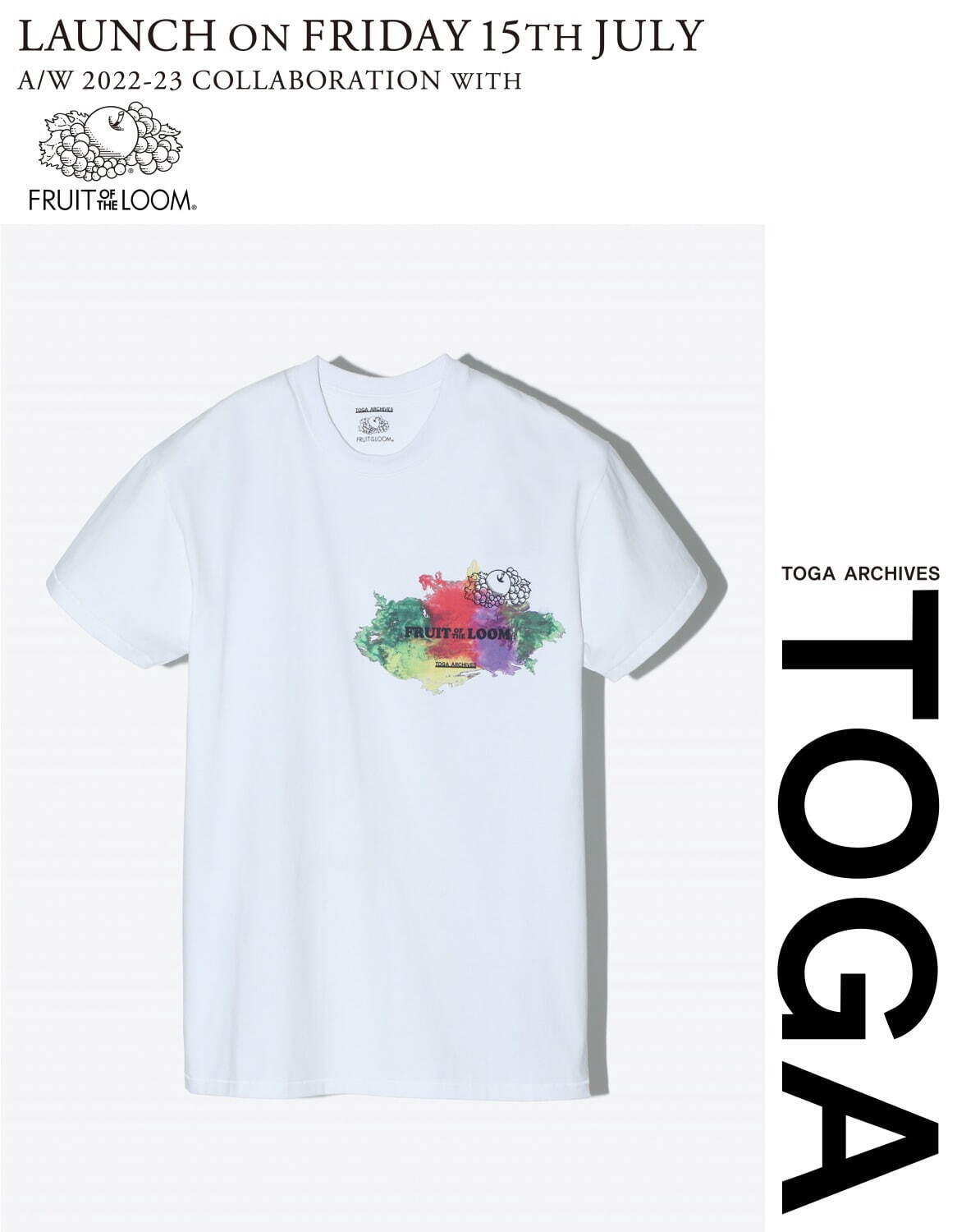 トーガ × フルーツオブザルーム初コラボ、“抽象的なフルーツロゴ”入りフリンジTシャツなど｜写真12