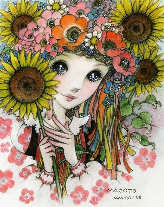 少女画家・高橋真琴の展覧会『百花繚乱』展が日本橋三越本店で