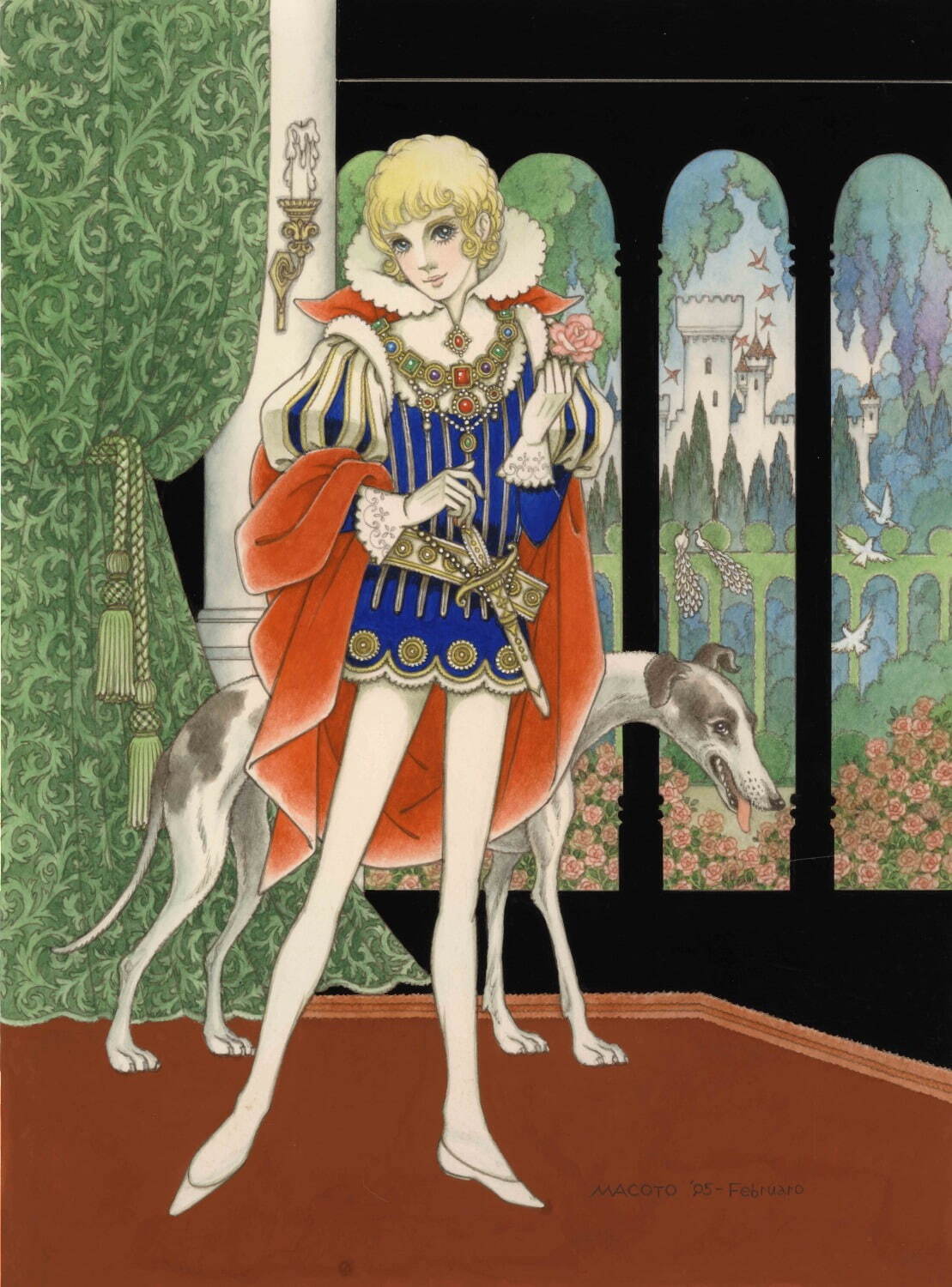 「王子と愛犬」原画(水彩/紙)1995年作 1,100,000円
©️Macoto Takahashi
