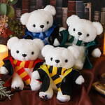 ハリー・ポッター マホウドコロのオリジナルベア「ハリー・ポッター ベア」各寮のローブ＆マフラー着用｜写真1