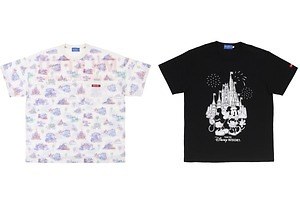 ミルクフェド手掛ける「ディズニーリゾート」限定グッズ、パステルカラーのパーク総柄Tシャツなど