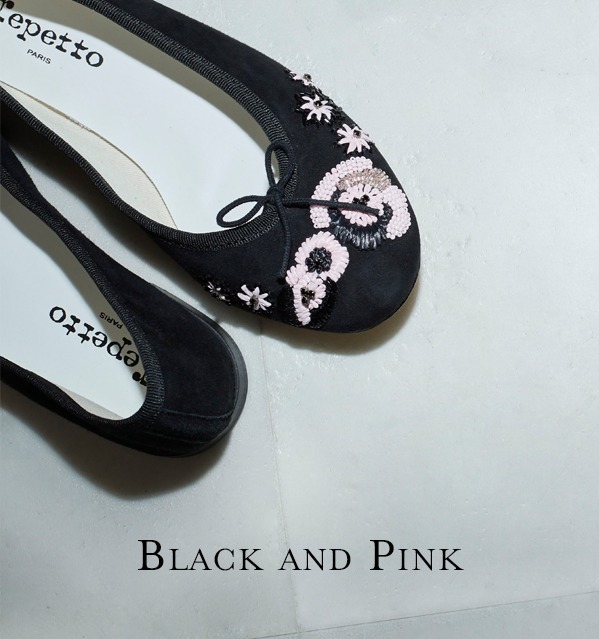 レペット「ブラック＆ピンク」の22年秋冬バレエシューズ、コスチューム刺繍入りのサンドリオン - ファッションプレス