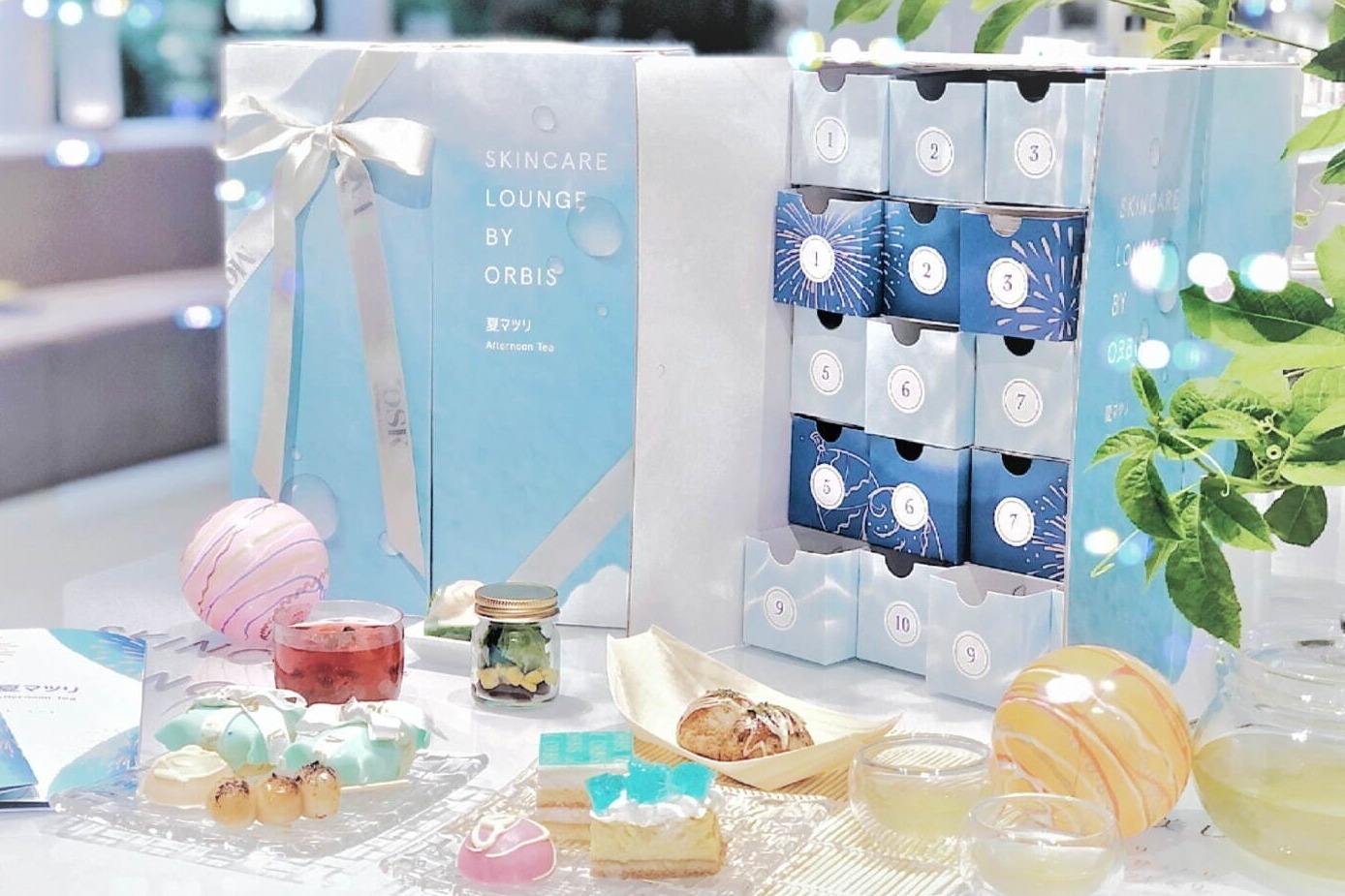 オルビス「夏祭りアフタヌーンティー」を表参道で、ヨーヨー釣りやたこ焼きをアドベントカレンダーに