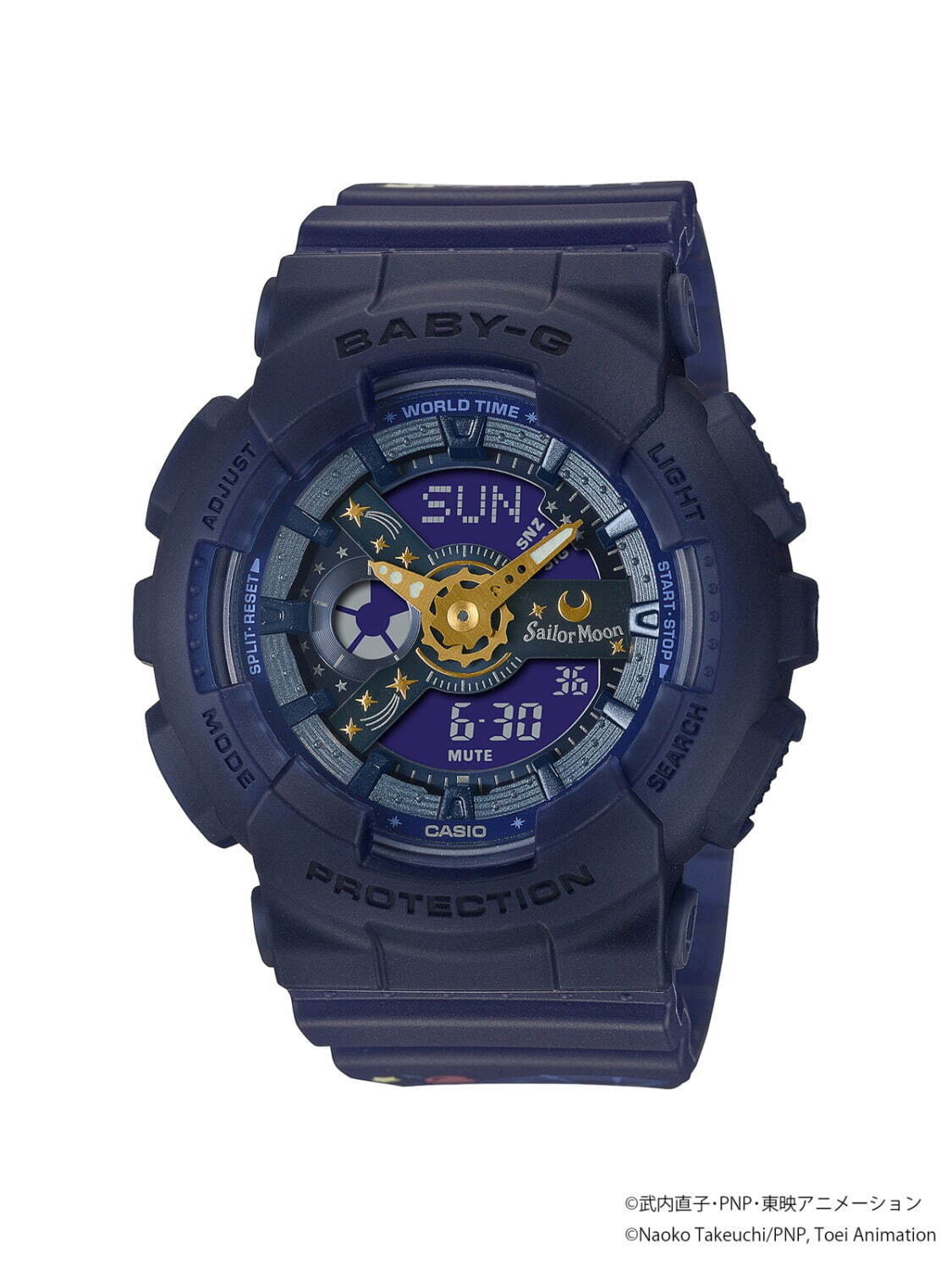 BABY-G「セーラームーン」変身シーン着想の腕時計、煌めく月 