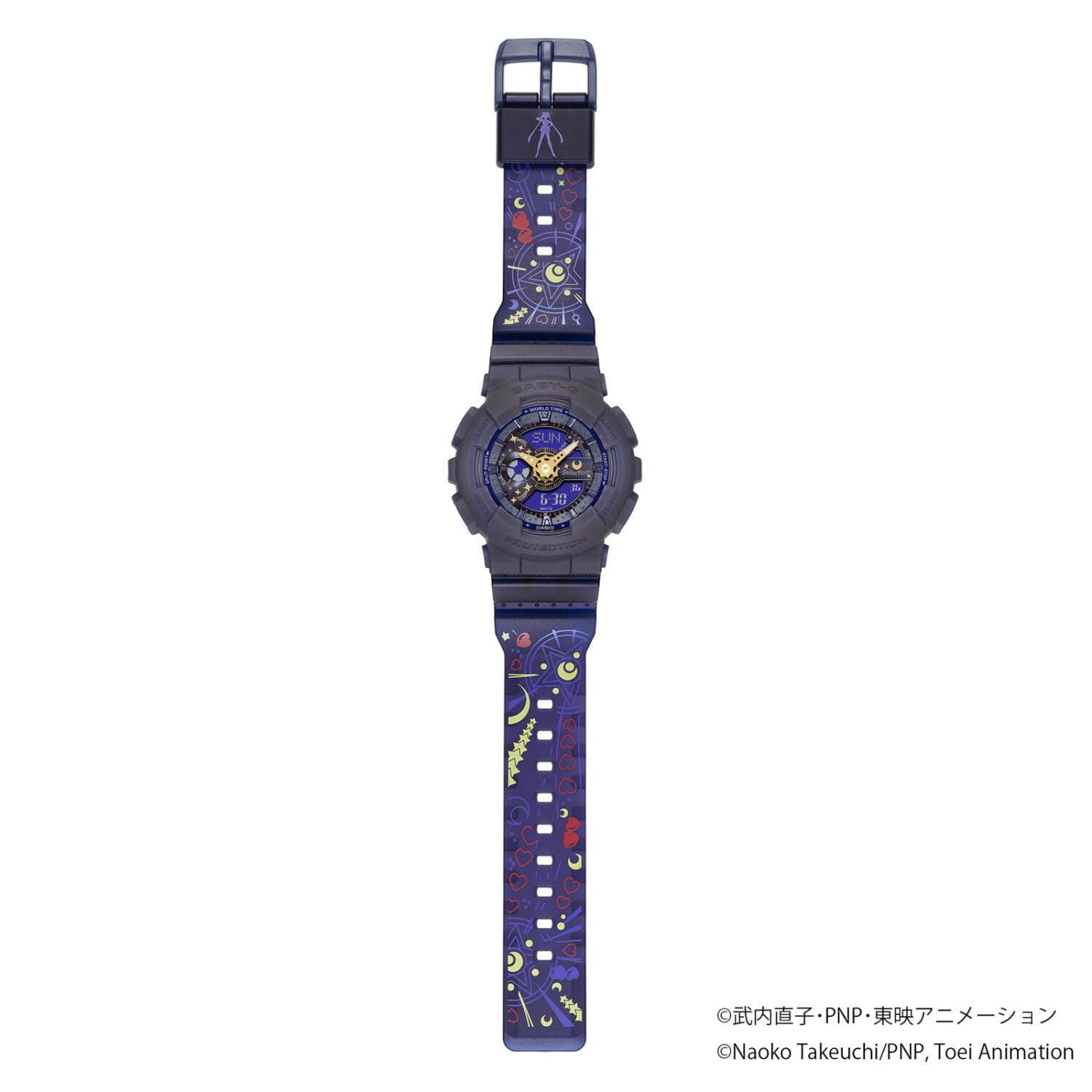 BABY-G「セーラームーン」変身シーン着想の腕時計、煌めく月モチーフ