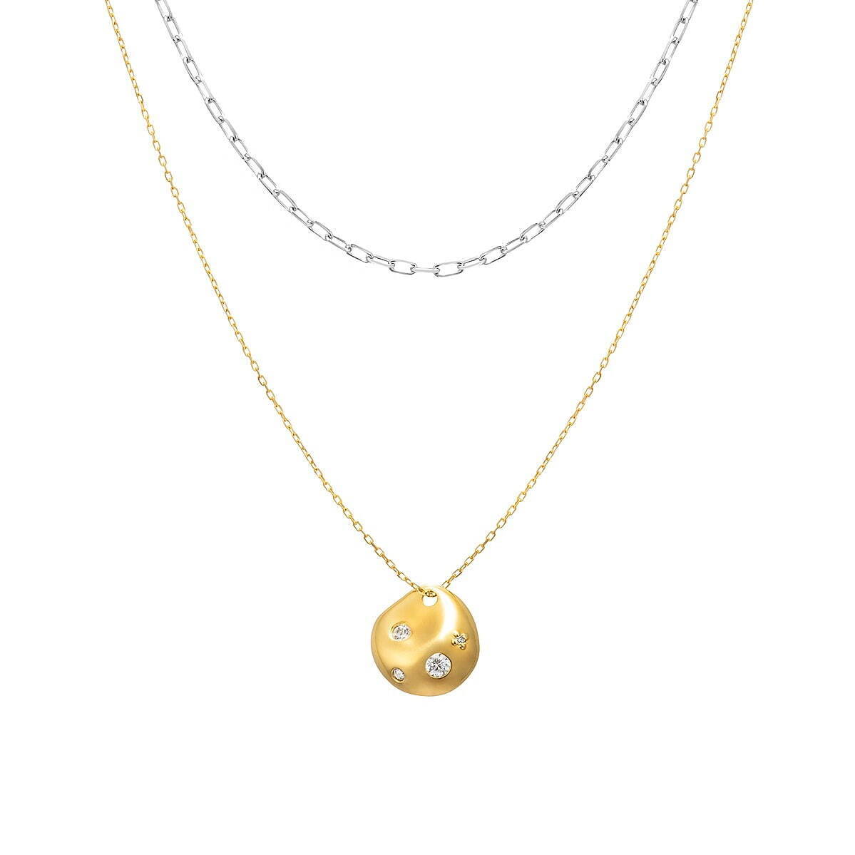 SV(Rhc) Necklace + SV(YGc) Necklace/Diamond/CZ 18,700円