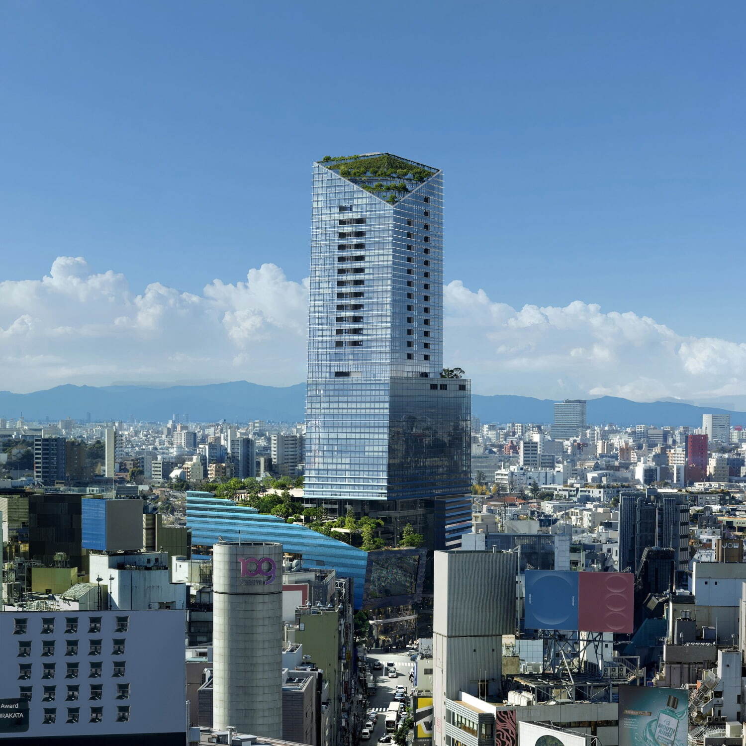 Shibuya Upper West Project 外観イメージ (Image by Mir, Copyright Snøhetta and NIKKEN SEKKEI LTD 提供 東急株式会社)