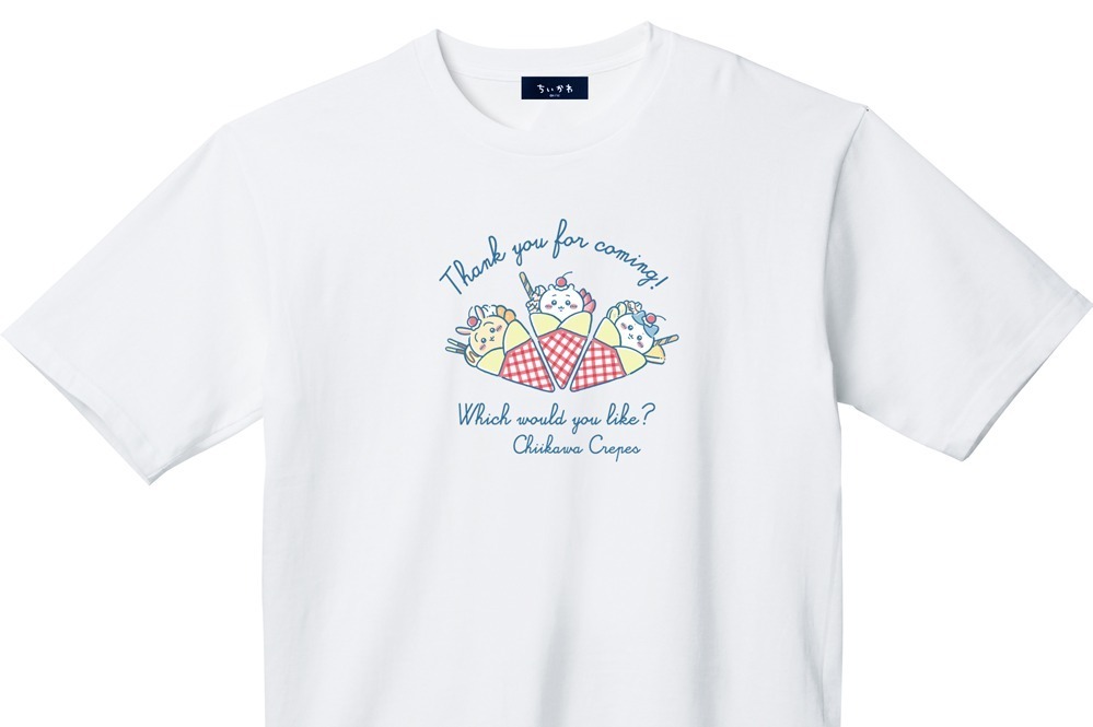 ちいかわらんど原宿店×マリオンクレープ、“ちいかわクレープ”モチーフのTシャツ＆バッグなど
