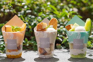 レブレッソの新感覚スイーツトースト「ハニートブーケ」ひと口サイズのハニートースト×ミルクアイス