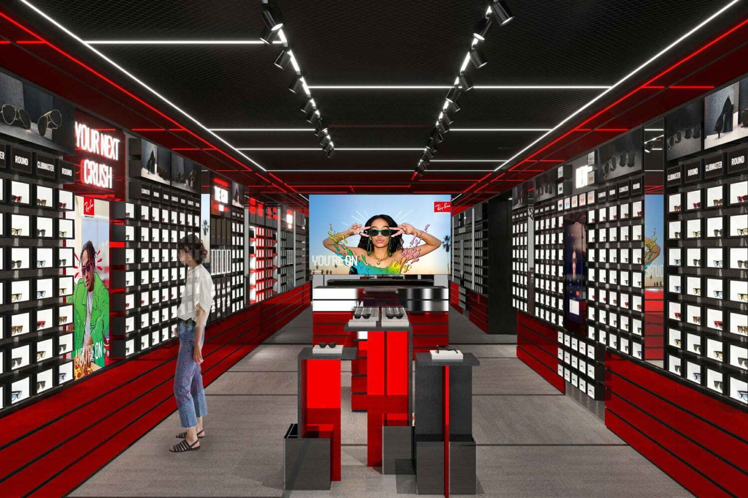 「レイバンストア 原宿」原宿キャットストリートに誕生、約450種のアイウェア＆刻印入りも